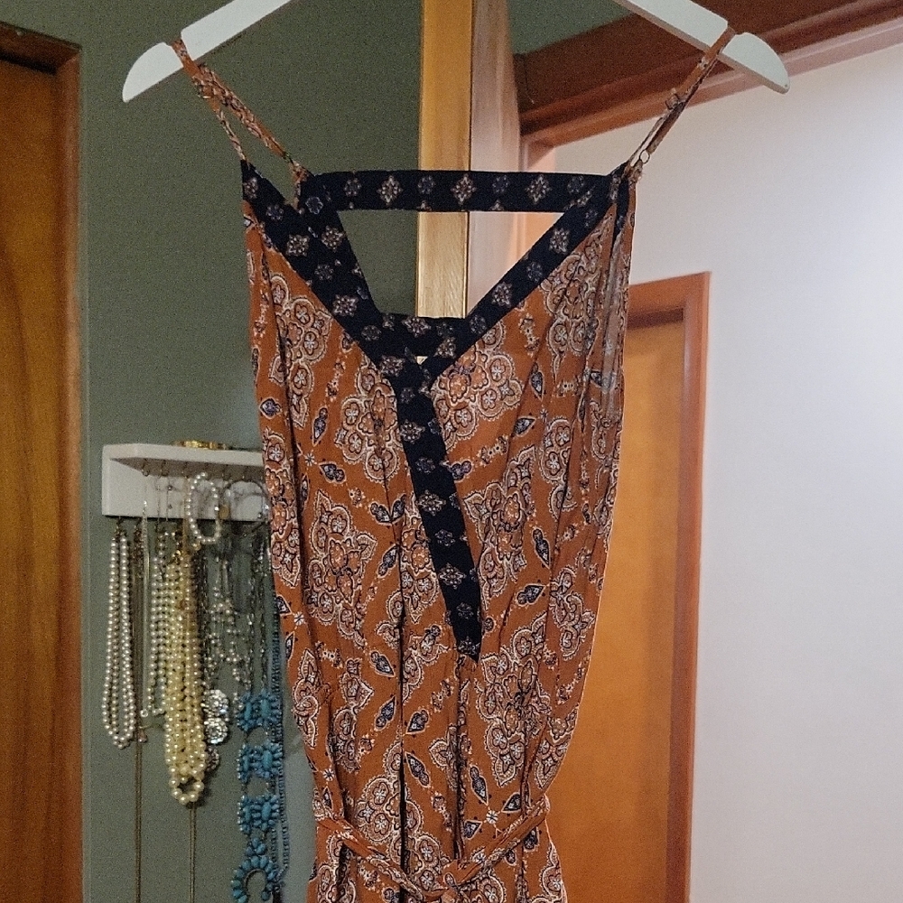 Open Back Paisley Jumpsuit
